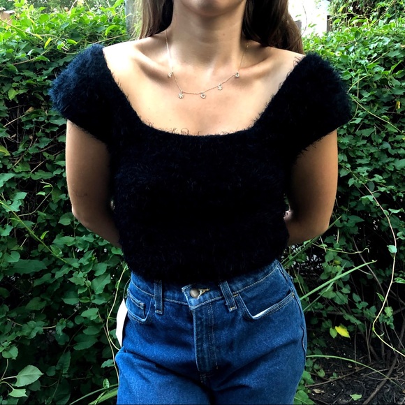 90s Style Fuzzy Crop Top from Urban Outfitters - Picture 2 of 6